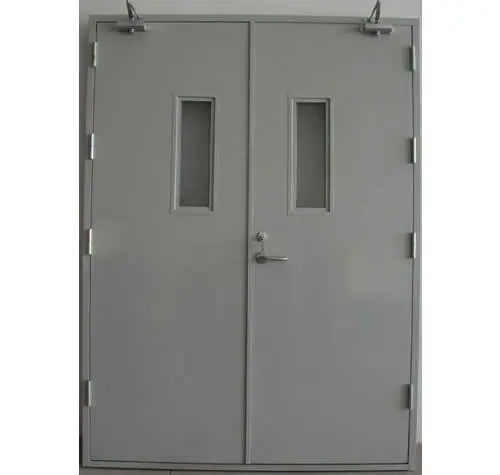 钢质防火门（双开带竖玻璃）