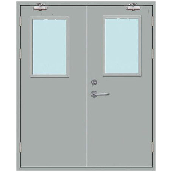 钢质双扇带玻璃防火门